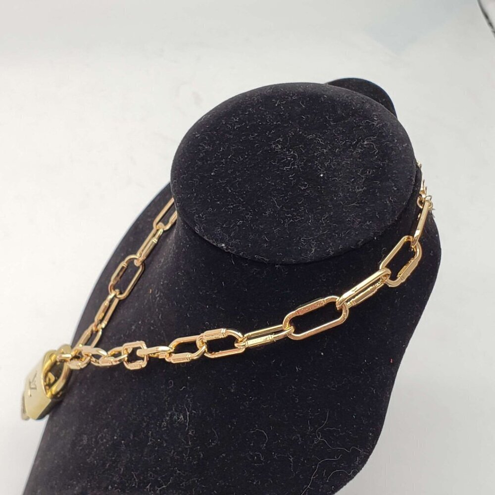 Authentic Louis Vuitton Lock and Key Gold Color with Gold Plated Chain Necklace - Picture 9 of 9